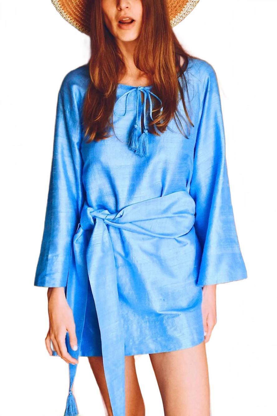 NEW CONIGLIO fran belted mini dress in periwinkle